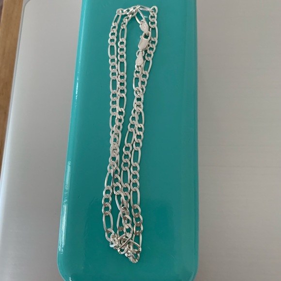 Sterling Silver Unisex Figaro Italian Chain, Silver Necklace, Link Jewelry - Picture 6 of 7